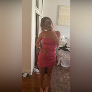 Aritzia Sunday Best Shimmer Satin Dress in Pink!